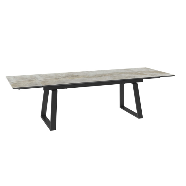 Стол MILANA-200, раздвижной 200(45+45)x98, STONE GOLD PREMIUM CER/ЧЕРНЫЙ MILANA 200